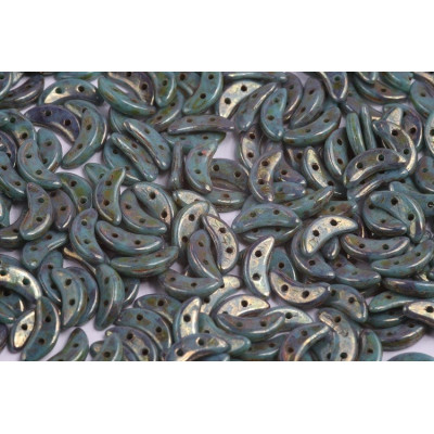 Czech Mates Crescent N. 49 TURQUOISE BRONZE PICASSO