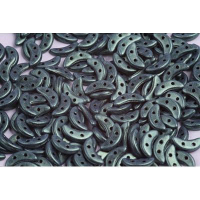 Czech Mates Crescent 10x3 mm N. 61 Metallic Suede- Lt. Green 