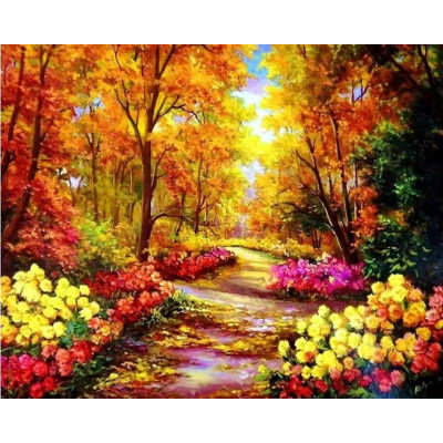 Diamond painting- Path through the forest-Nr.668 45x55