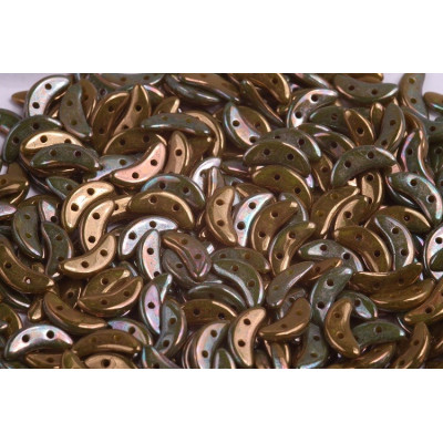 Czech Mates Crescent 10x3 mm N. 75 Bronze Vega - Chartreuse 