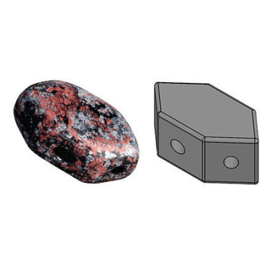 Paros par Puca 7x4mm Jet Tweedy 23980/45703 | Czech Glass Beads