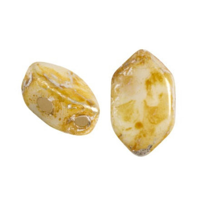 Paros par Puca 7x4mm Opaque White Picasso 03000/65400 | Czech Beads