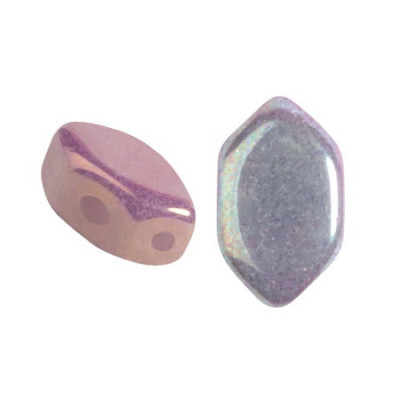 Paros par Puca Beads 7x4mm Opaque White Iris Luster 15780 | Glass