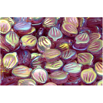 Peony Petal Beads 9x12 mm N. 4116 CRYSTAL FULL AB/PINK