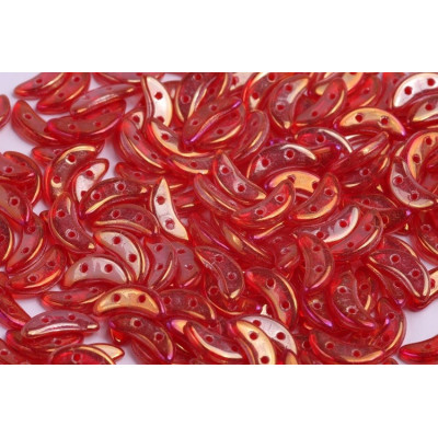 Czech Mates Crescent 10x3 mm N. 108 Luster Iris - Siam Ruby 