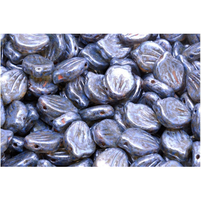 Peony Petal Beads 9x12 mm N. 4122 CRYSTAL BLUE SPOTTED