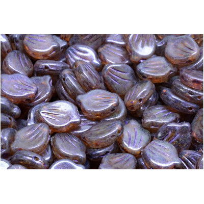 Peony Petal Beads 9x12 mm N. 4125 CRYSTAL DARK VIOLET SPOTTED