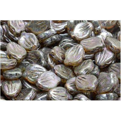 Peony Petal Beads 9x12 mm N. 4126 CRYSTAL GREY SPOTTED