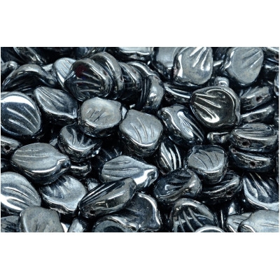 Peony Petal Beads 9x12 mm N. 4130 JET HEMATITE