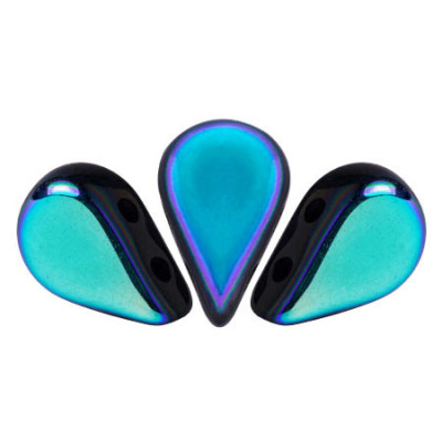 Amos® par Puca® Petal Beads Jet AB 23980/28701 | 5x8mm Czech Glass