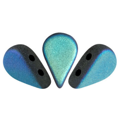 Amos® par Puca® 5x8mm Jet Mat AB 23980 | Czech Two-Hole Beads