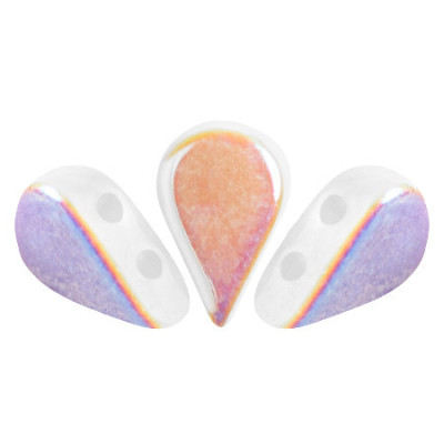 Amos® par Puca® Opaque White AB 03000/28701 | 5x8mm 2-Hole Beads