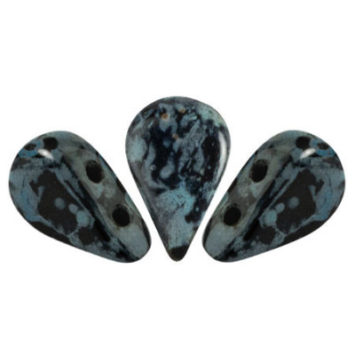 Amos par Puca Petal Beads Jet Travertin 23980/86800 | Czech Glass