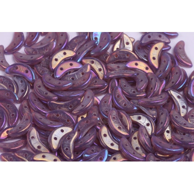 Czech Mates Crescent 10x3 mm N. 121 Luster Iris - Milky Amethyst 