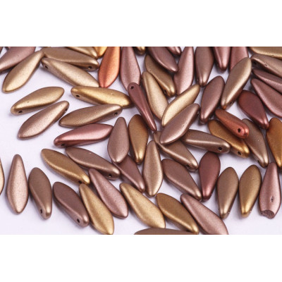 Dagger beads 5x16 mm N. 83 CRYSTAL GOLD RAINBOW