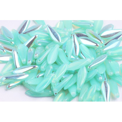 Dagger beads 5x16 mm N. 90 OPAL GREEN AQUA AB