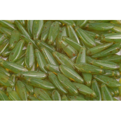 Dagger beads 5x16 mm N. 706 OPAL GREEN TRAVERTINE