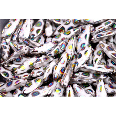 Dagger beads 5x16 mm N. 15 White