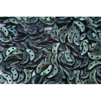 Czech Mates Crescent N. 161 Polychrome - Aqua Teal 