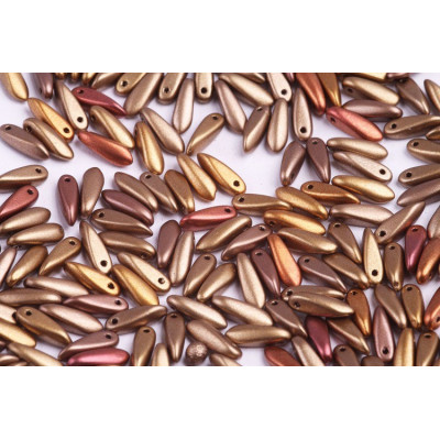 Dagger beads 3x11 mm N. 71 CRYSTAL GOLD RAINBOW