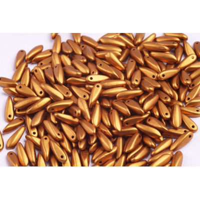 Dagger beads 3x11 mm N. 100 CRYSTAL BRONZE GOLD