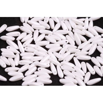Dagger beads 3x11 mm N. 375 PEARL SHINE WHITE