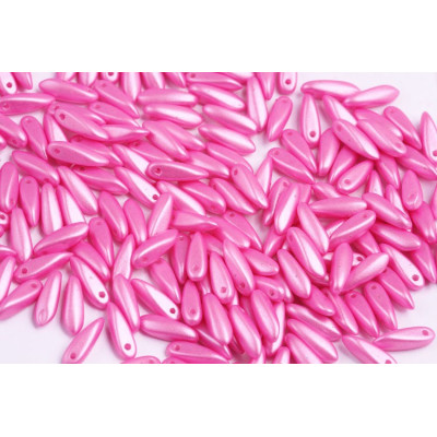 Dagger beads 3x11 mm N. 379 PEARL SHINE LIGHT FUCHSIA