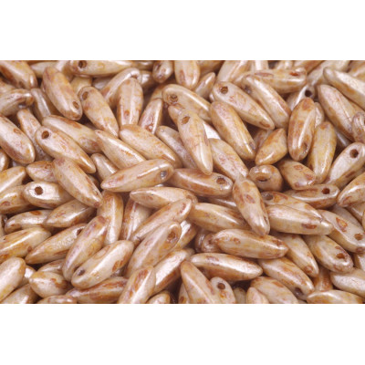 Dagger beads 3x11 mm N. 1830 OPAQUE IVORY SPOTTED