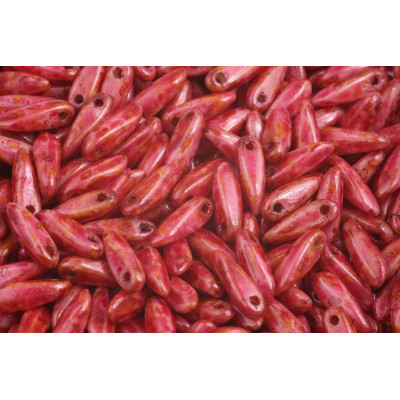 Dagger beads 3x11 mm N. 1836 OPAQUE BLUE/GREEN SPOTTED