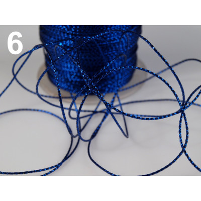 Fil tressé avec lurex 0,8 mm N. 6 Bleu