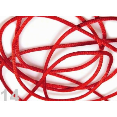Cordón de satén 2 mm N. 14 Rojo