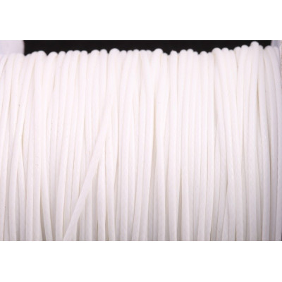 Cordon ciré brillant 1 mm N. 210 Blanc
