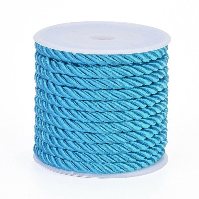 Cordone intrecciato 5 mm N. 9 Azzurro