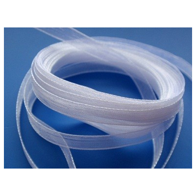 Rubans en mousseline 6 mm N. 1 Blanc