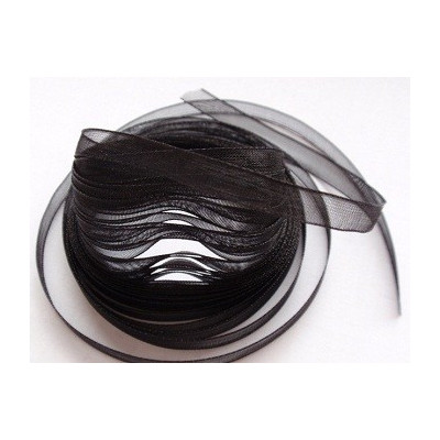 Rubans en mousseline 6 mm N. 5 Noir