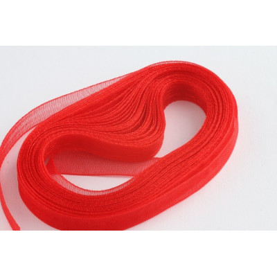 Rubans en mousseline 6 mm N. 19 Rouge