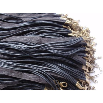 Schnur mit Chiffon N. 0 Schwarz