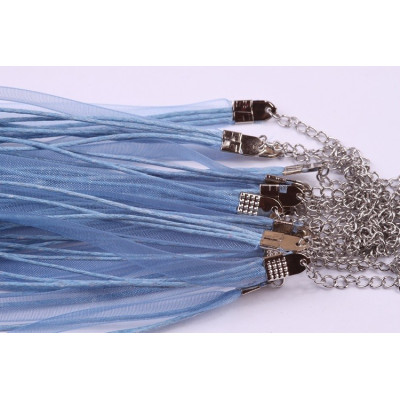 Cordino con chiffon N. 7 Azzurro