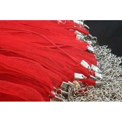 Cordino con chiffon N. 28 Rosso
