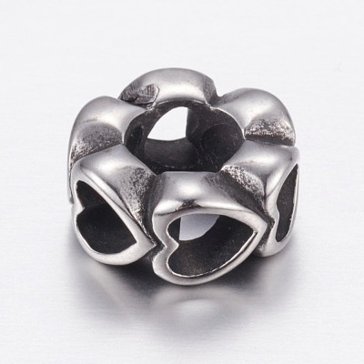 Steel bead N. 6 Silver