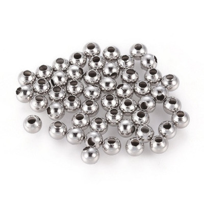 Steel bead N. D4 Silver