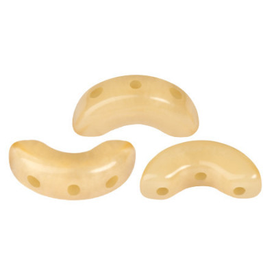 Arcos® par Puca® Frost Camel 19400 3-Hole Czech Glass Beads 5x10mm