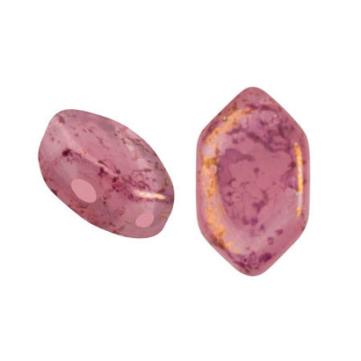 Paros par Puca 7x4mm Light Rose Opal Bronze 71010/15496 | Czech Beads