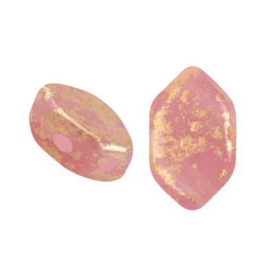Paros par Puca Beads 7x4mm Light Rose Opal Splash 71010 | Glass