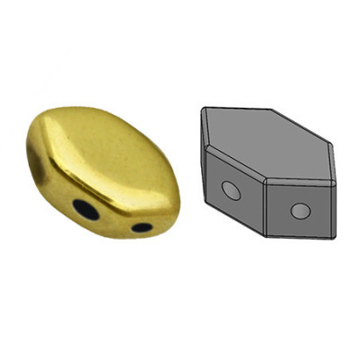 Paros par Puca Beads 7x4mm Full Dorado 26440 | Czech Glass 2-Hole