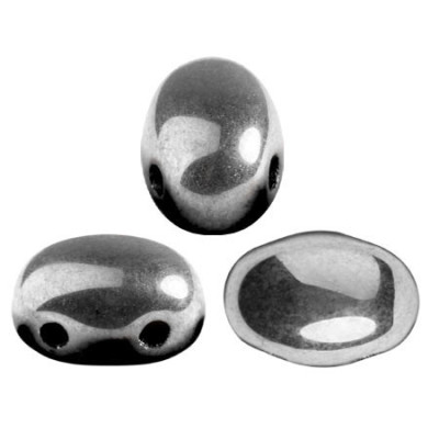Samos par Puca 5x7mm Jet Silver 23980/27001 | Czech Glass Beads