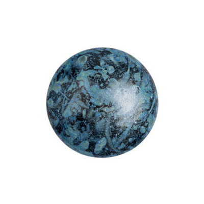 Cabochon par Puca® 14mm Metallic Mat Blue Spotted 65325 | Glass