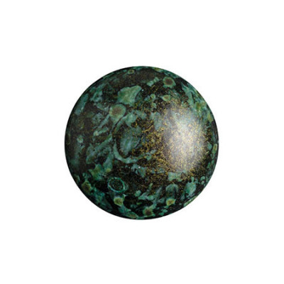 Cabochon par Puca® 14mm Metallic Mat Green Spotted 23980/65326
