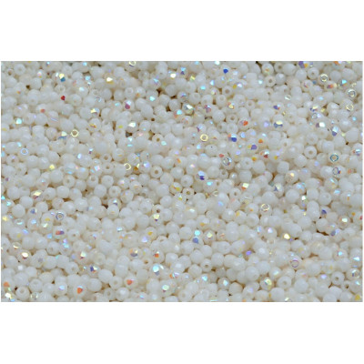 Fire Polished Beads 2mm White Chalk AB 03000-28701 | Czech Glass