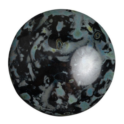 Jet Travertin Cabochon par Puca® 25mm 23980/86800 | Czech Glass